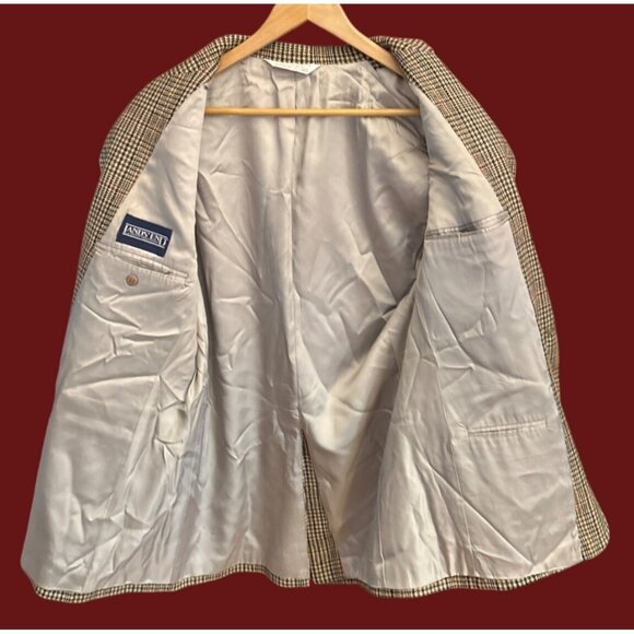 Lands End Houndstooth Plaid Wool Blazer Preppy Vintage Style Academia 41R - Picture 9 of 11